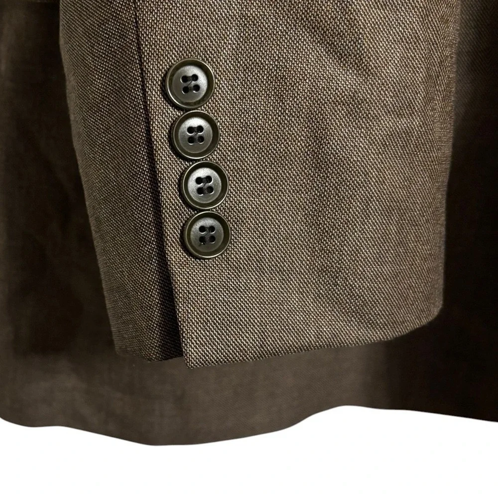 Turnbury Sport Coat Brown Silk Wool Blend Two Button Classic Academic Career 46R